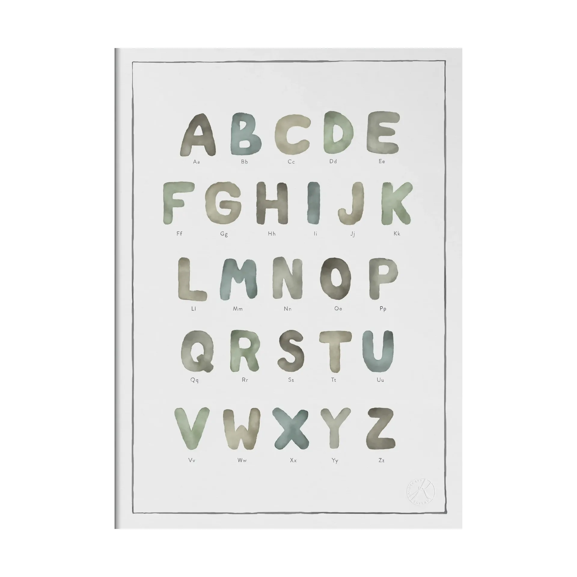 The alphabet watercolor poster, 50x70 cm Kunskapstavlan®