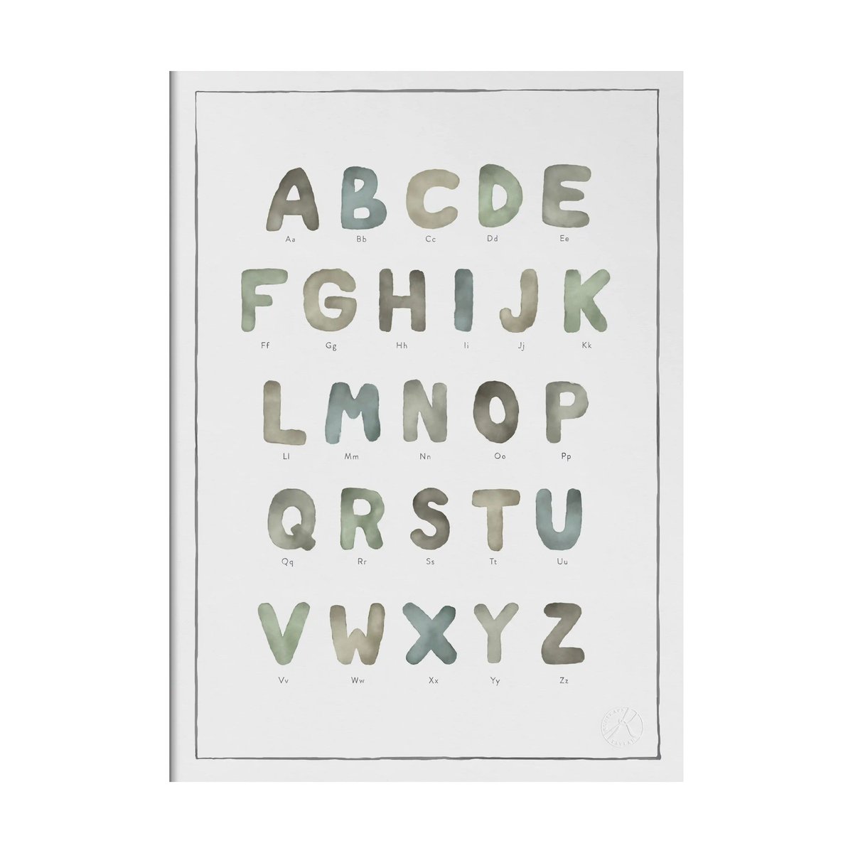 Kunskapstavlan® The alphabet watercolor poster 50x70 cm