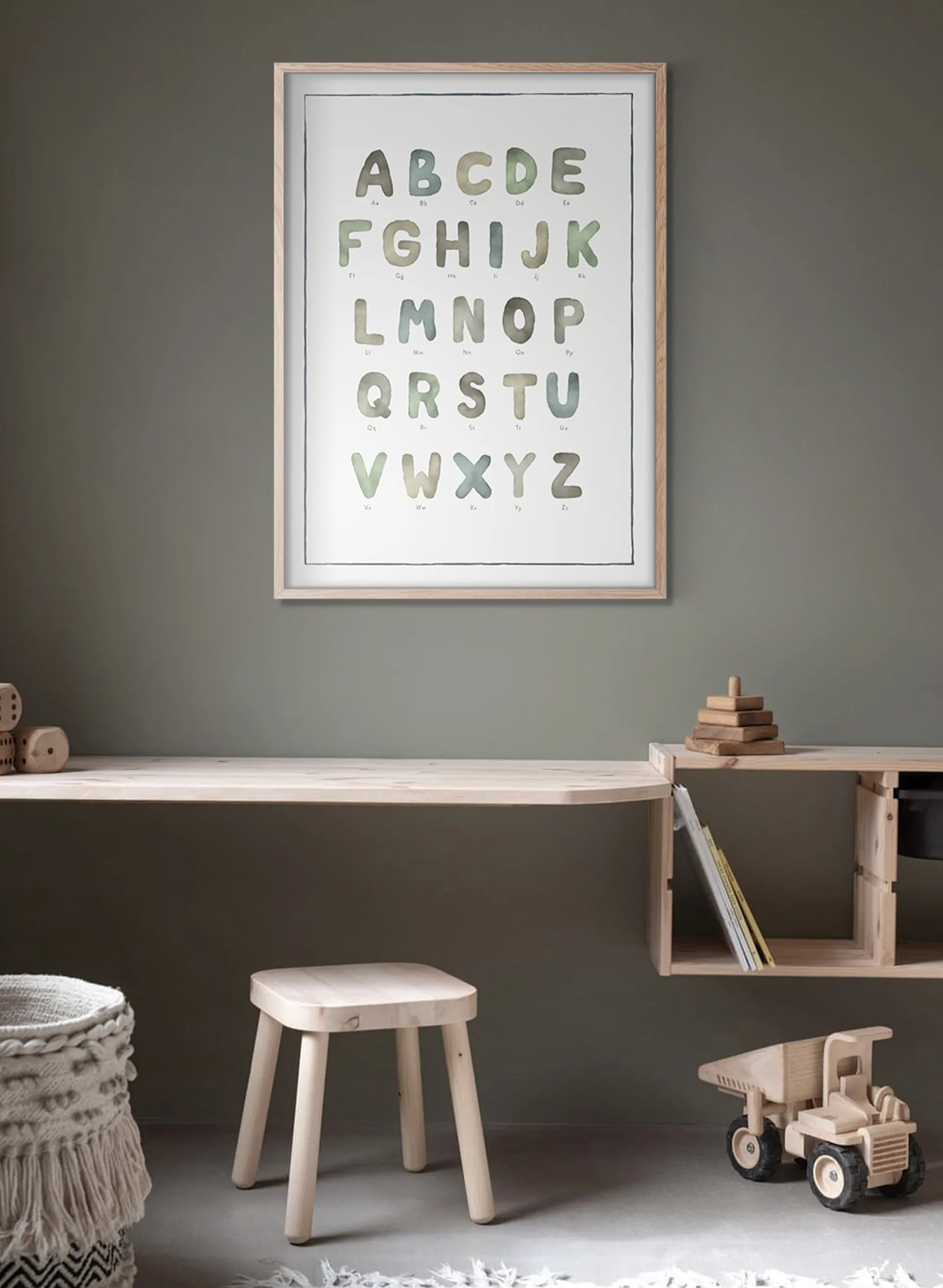 The alphabet watercolor poster, 50x70 cm Kunskapstavlan®