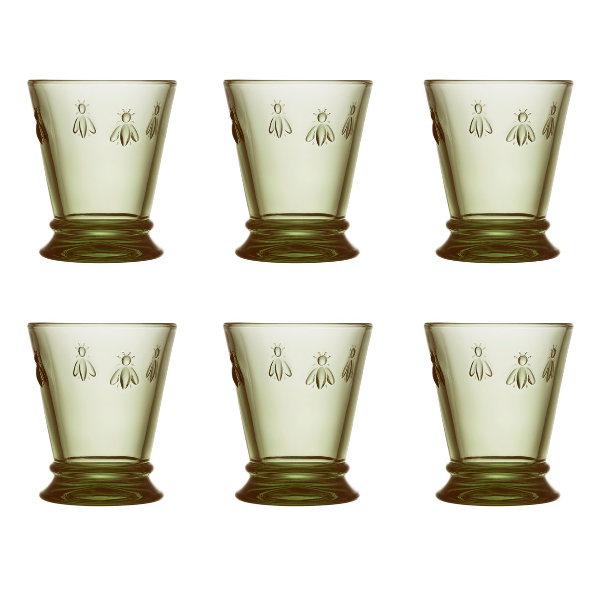 La Rochère Abeille Wasserglas 26 cl 6er-Pack Olivgrün