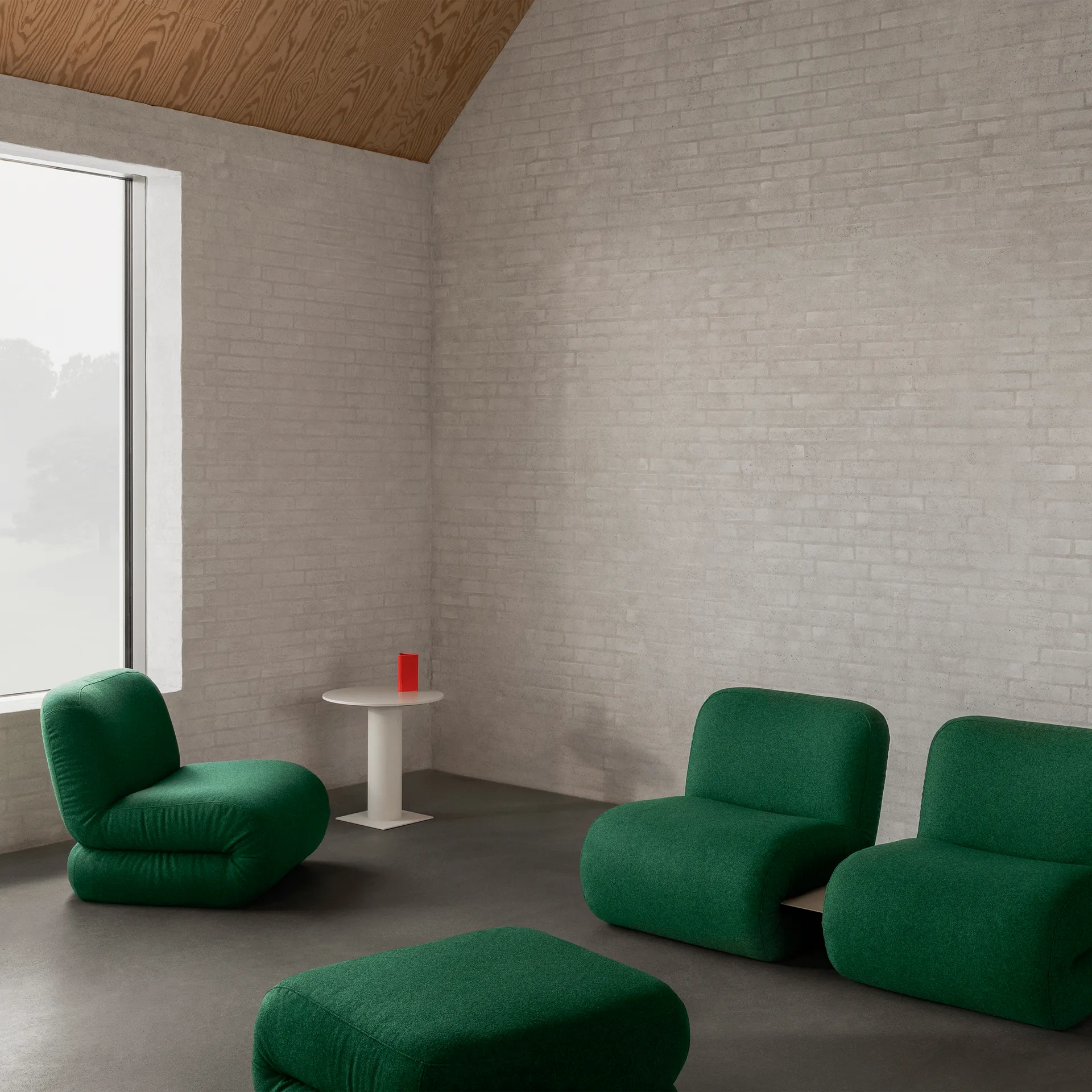 BAU Fußhocker, Divina melange-dunkelgrün Lammhults