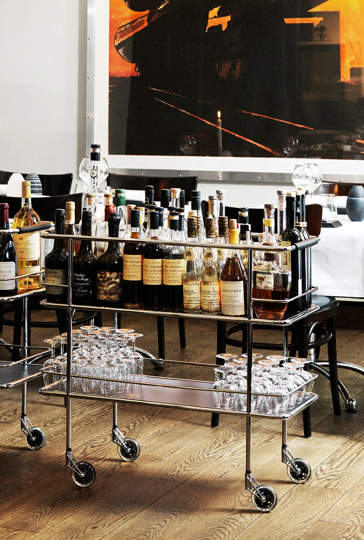 Cargo Servierwagen, Weißes Laminat-Chrom Lammhults