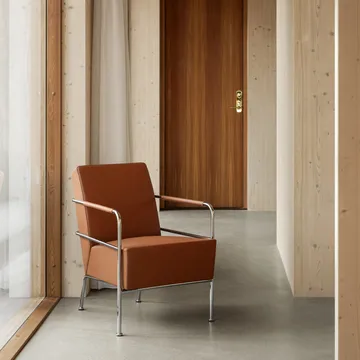 Cinema Sessel - Elmo Nordic Leder Cognac-Chromgestell - Lammhults