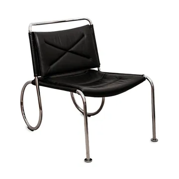 Corso easy chair Stuhl - Elmo Nordic Leder Schwarz-Chrom - Lammhults