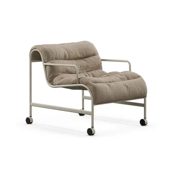 Sunny Sessel mit Armlehnen - Banrum Hemp-beige Textur Stativ m. Rädern - Lammhults