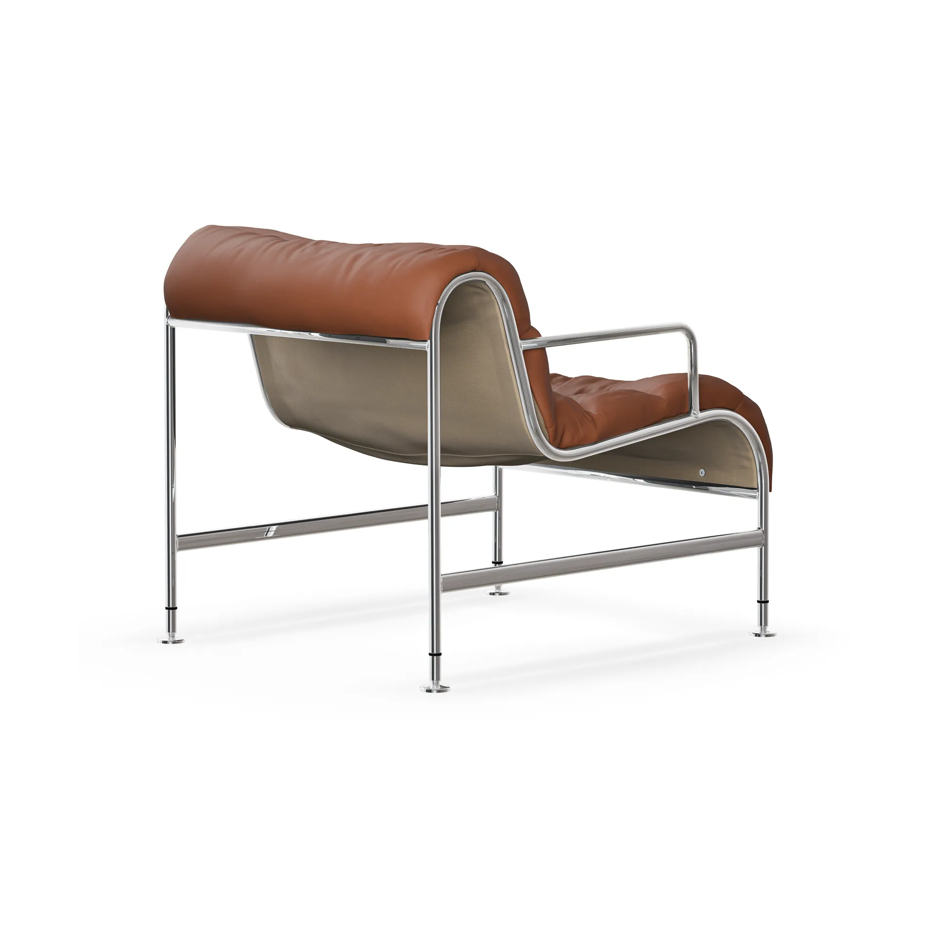 Sunny Sessel mit Armlehnen, Leder Cognac-Chromgestell Lammhults