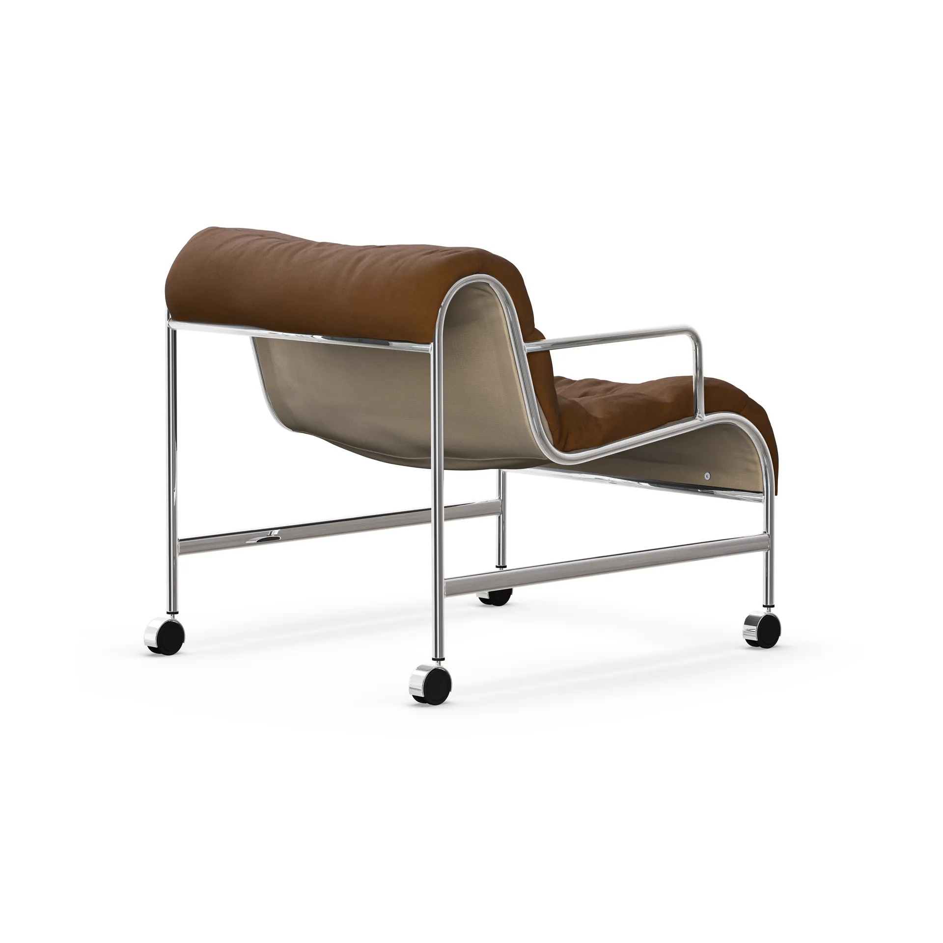 Sunny Sessel mit Armlehnen, Vidar braun-chromatisches Rädergestell Lammhults