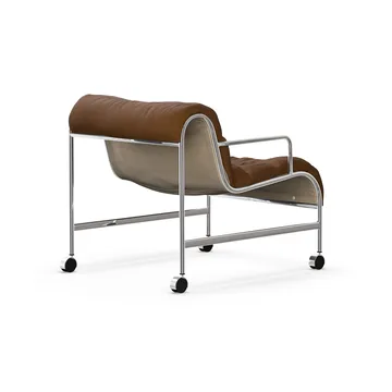 Sunny Sessel mit Armlehnen - Vidar braun-chromatisches Rädergestell - Lammhults