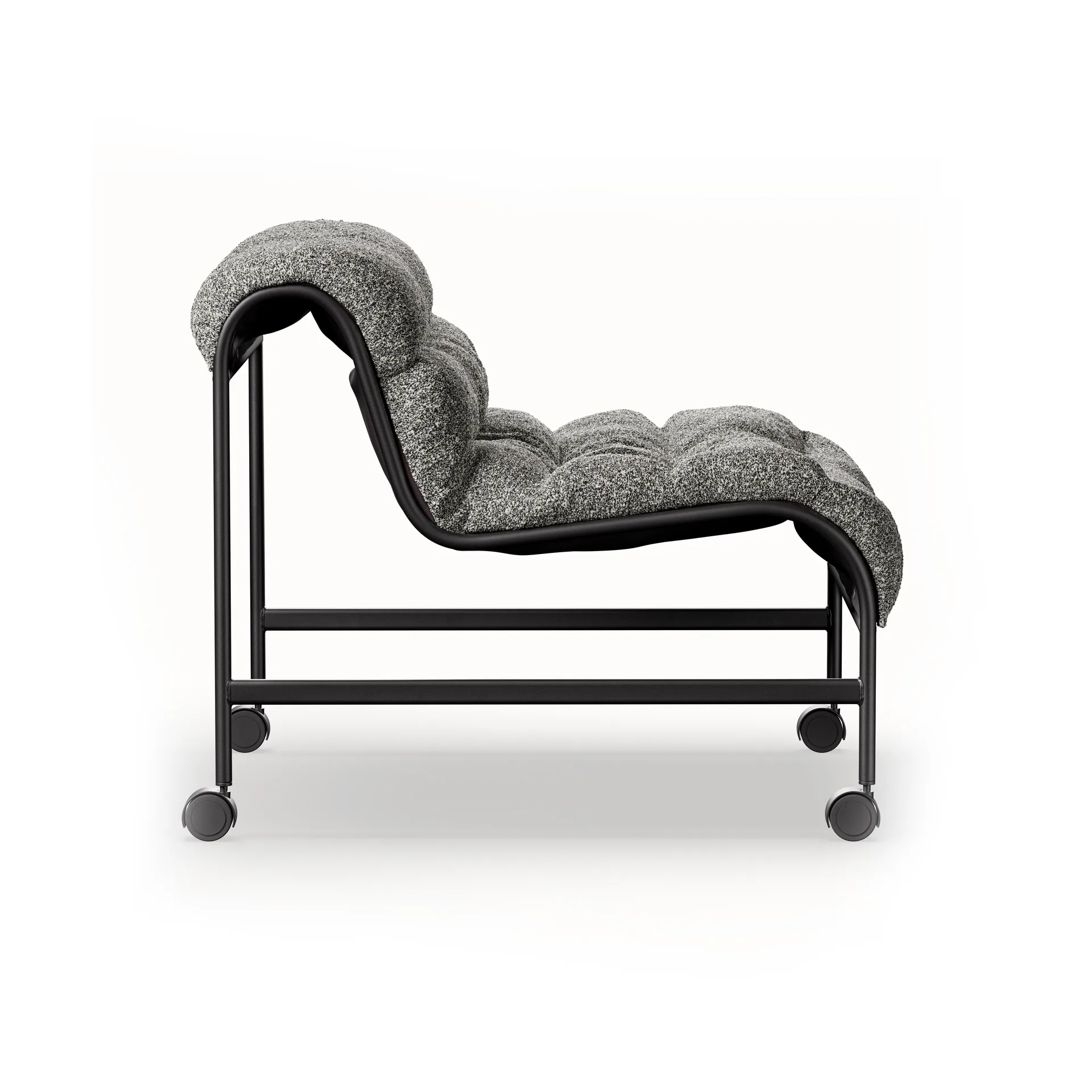 Sunny Sessel mit Armlehnen, Zero Schwarz-mattsvart Gestell m. Rädern Lammhults