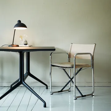 X75-2 Armlehnstuhl - Naturfarbenes Leinen-Chrom - Lammhults