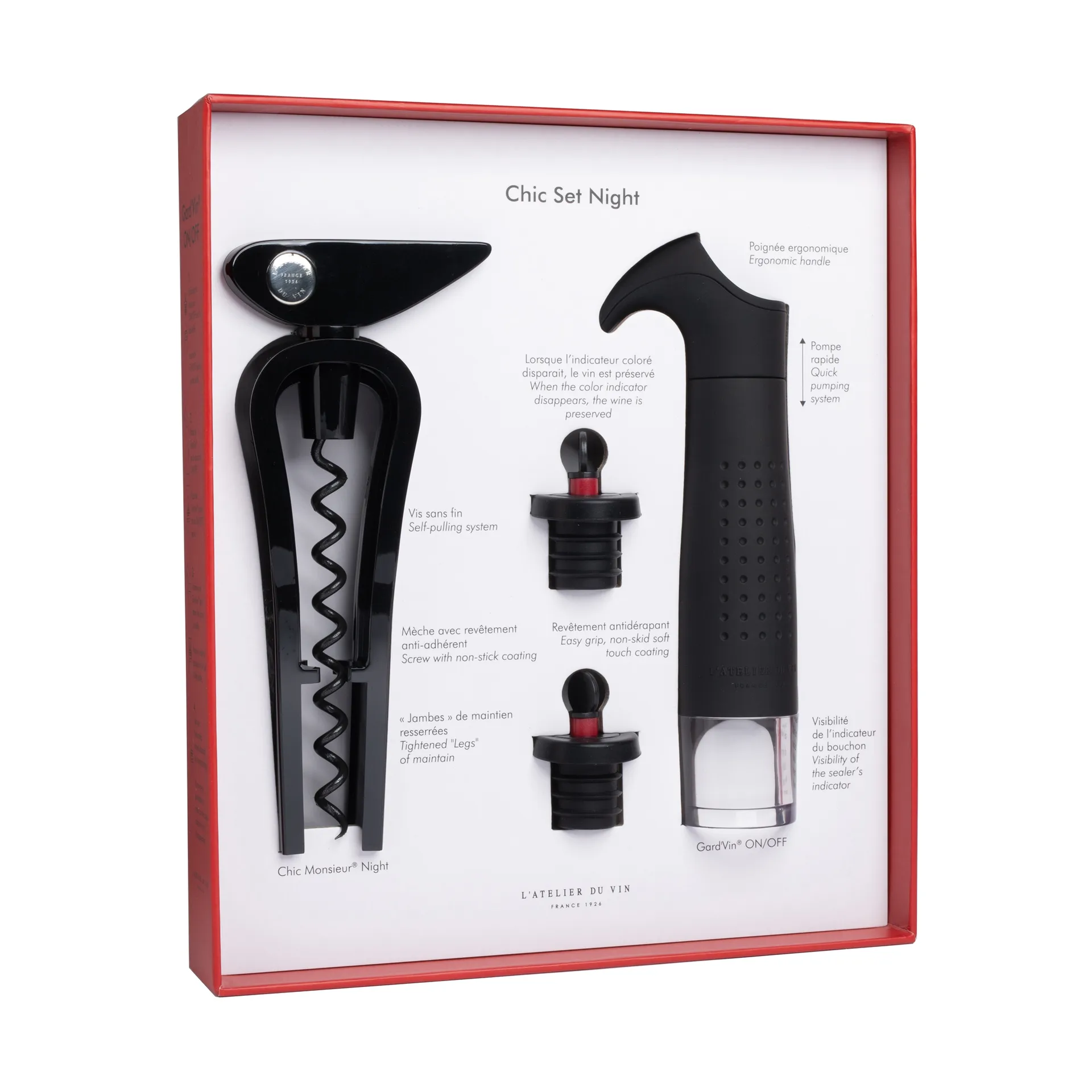 Elegantes Set Nacht Weinzubehöhrset, 4-teilig L'Atelier du Vin