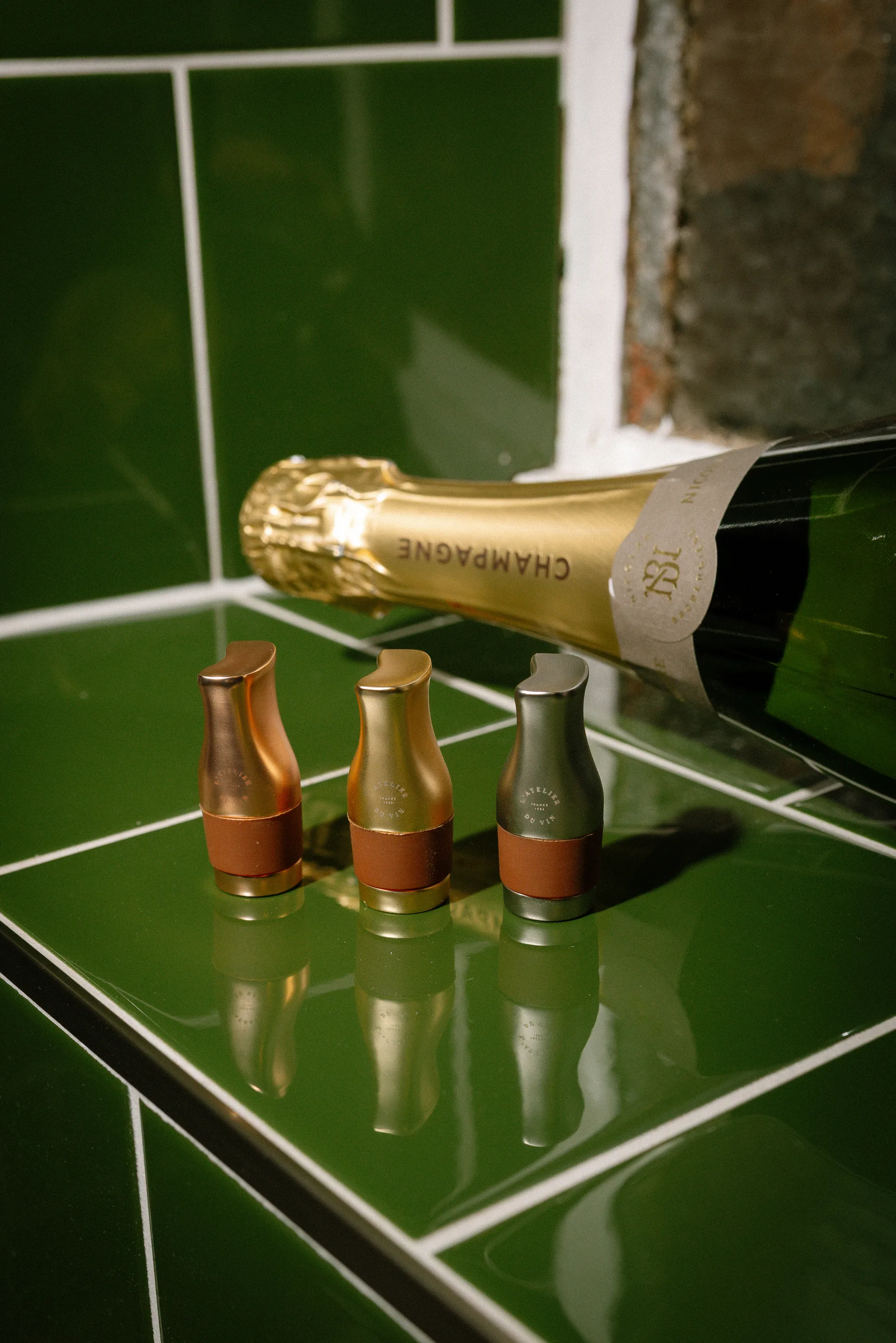 L’Atelier du Vin Le Trio Flaschenverschluss, Rose, Silber und Gold (matt) L'Atelier du Vin