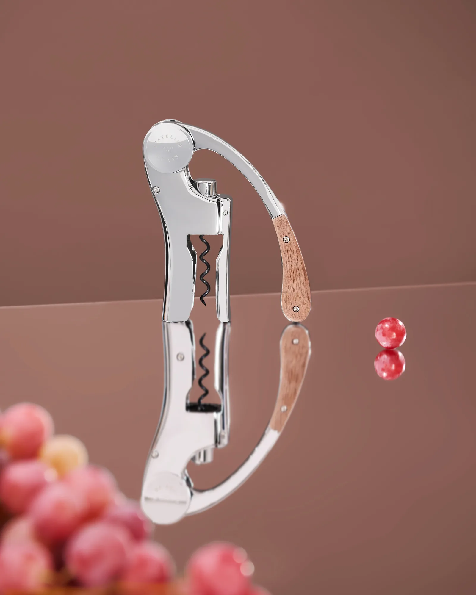 Oeno Motion Korkenzieher, Walnuss-chrome L'Atelier du Vin