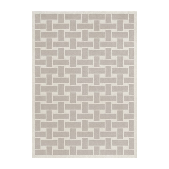 60S Geo Basket Weave Wollteppich, Oatmeal, 180 x 270cm Layered