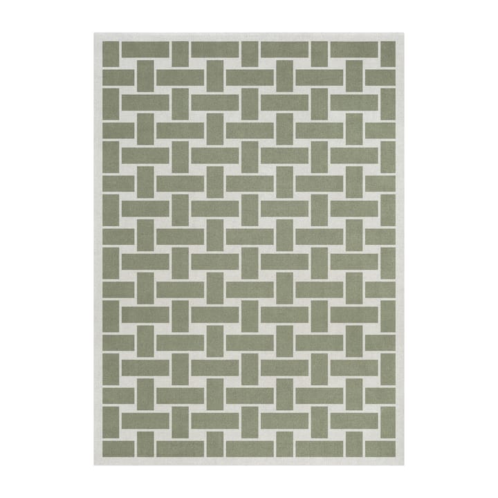 60S Geo Basket Weave Wollteppich - Olive, 180 x 270cm - Layered