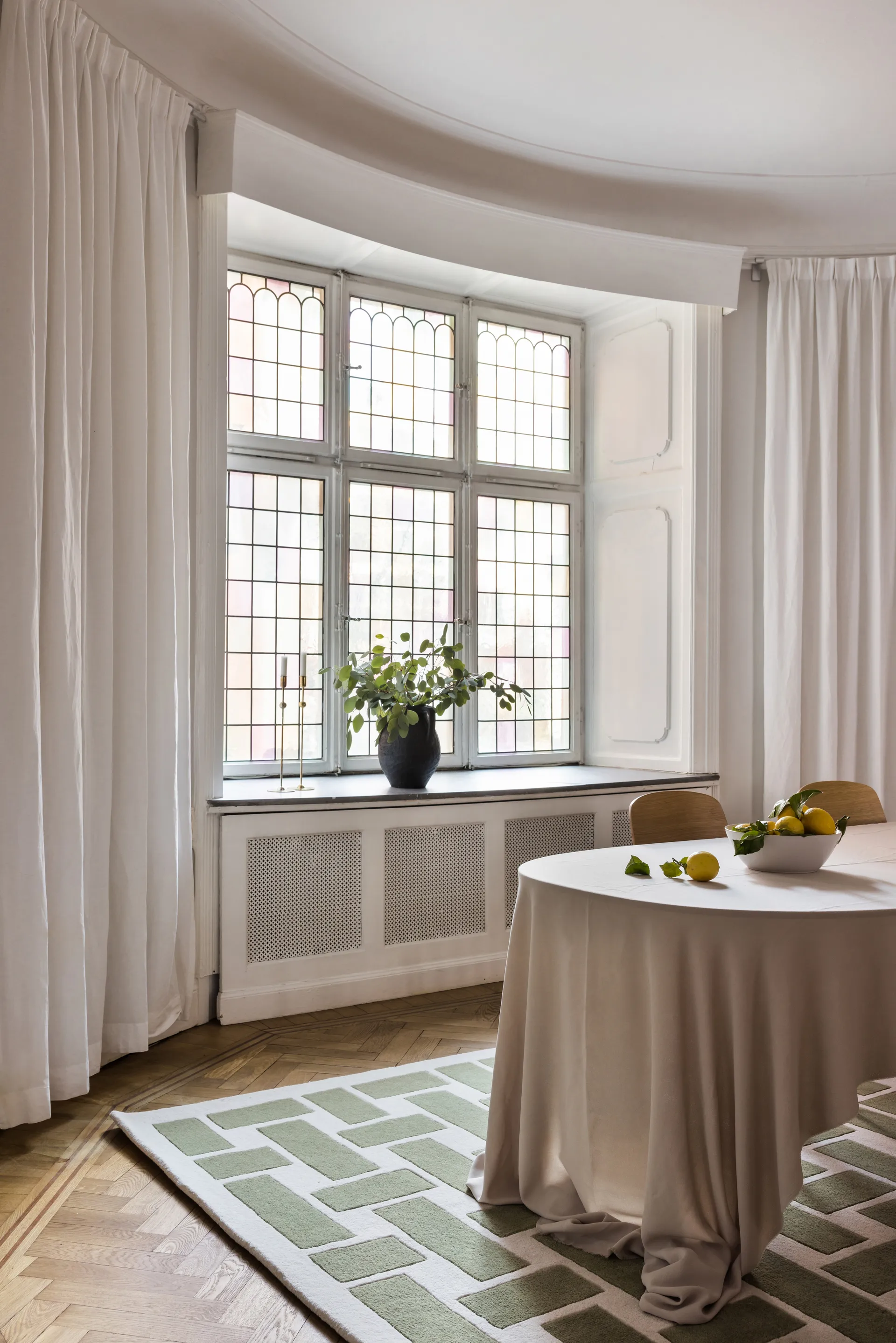 60S Geo Basket Weave Wollteppich, Olive, 180 x 270cm Layered