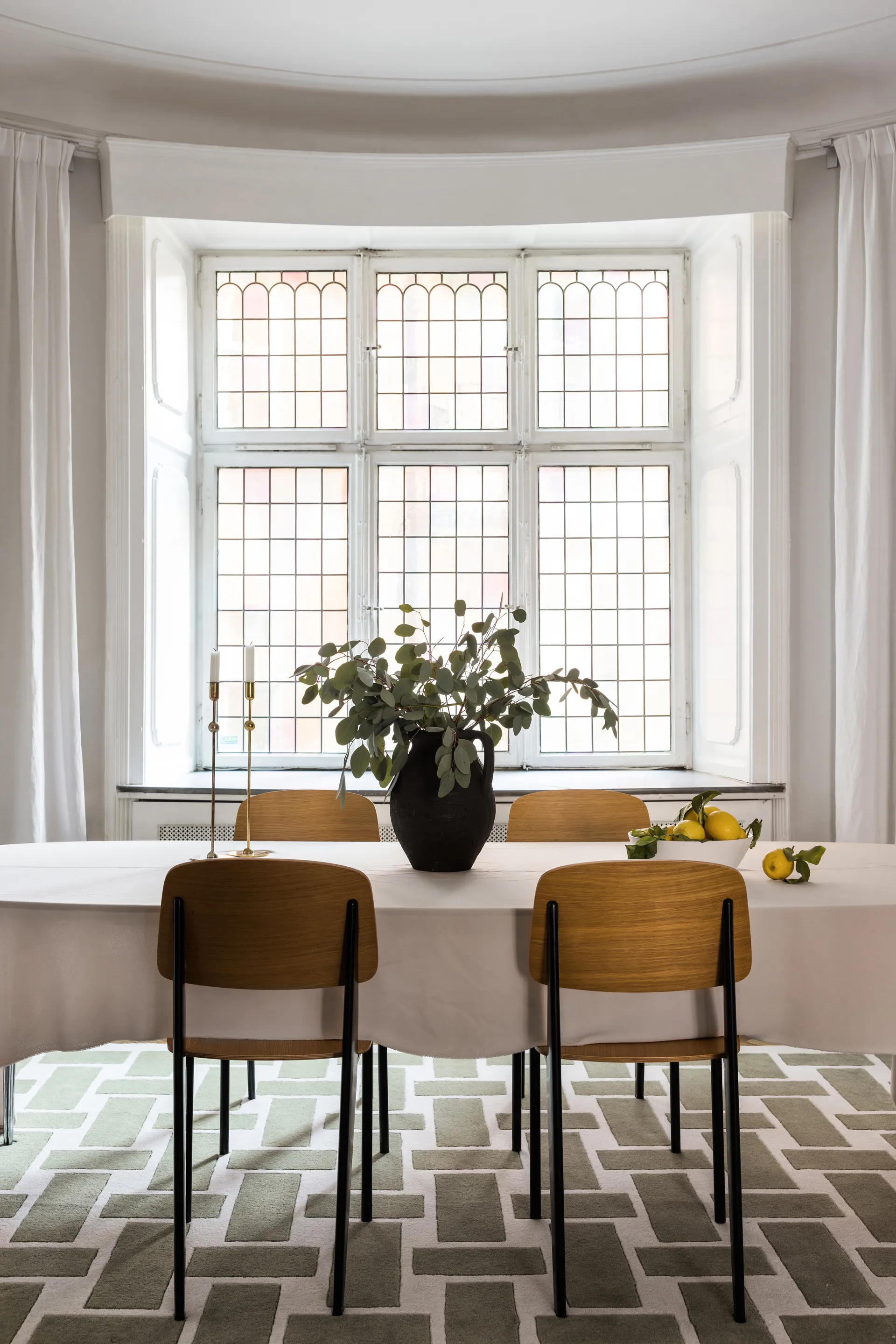 60S Geo Basket Weave Wollteppich, Olive, 180 x 270cm Layered