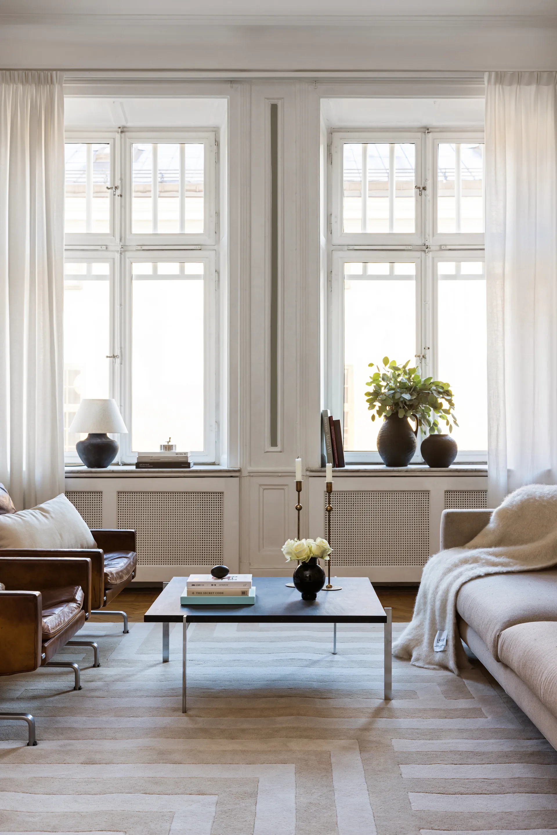 60S Geo Letters Teppich, Oatmeal, 180 x 270cm Layered