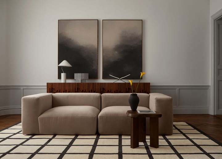 Avenue Checked Bone Wollteppich - White, 180 x 270cm - Layered