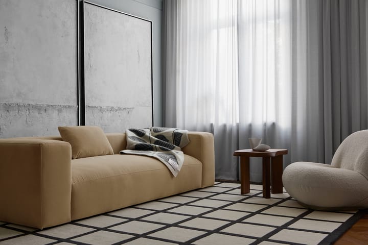 Avenue Checked Bone Wollteppich - White, 180 x 270cm - Layered