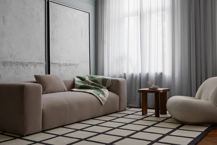 Avenue Checked Bone Wollteppich - White, 180 x 270cm - Layered