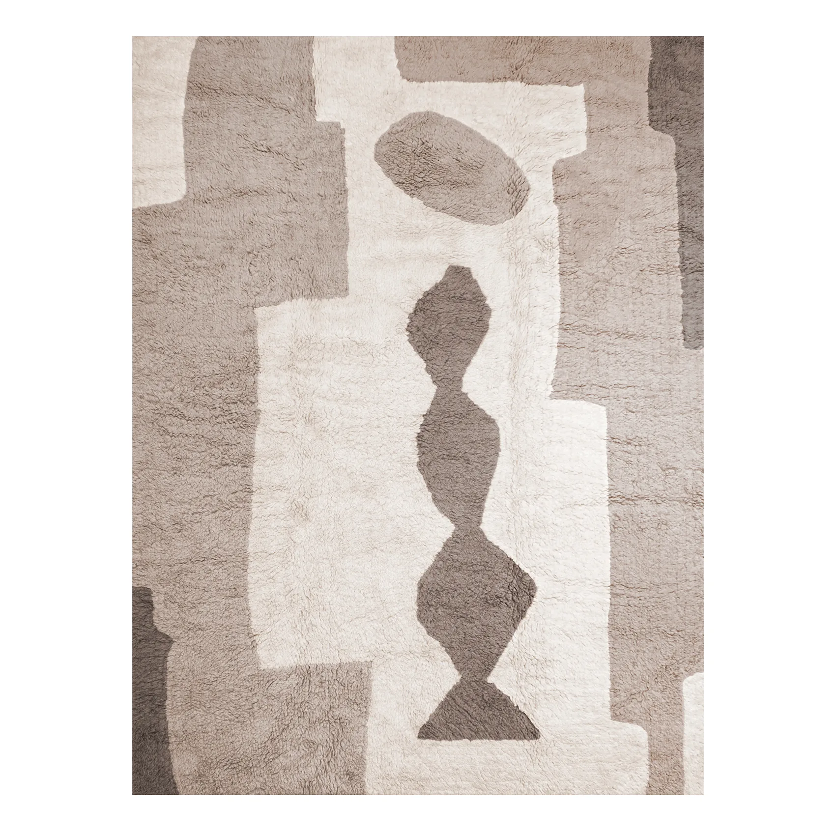 Bird in Space Teppich 180 x 270cm, Weiß-braun-beige Layered