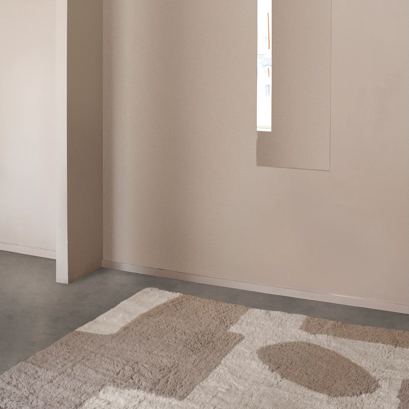 Bird in Space Teppich 180 x 270cm, Weiß-braun-beige Layered