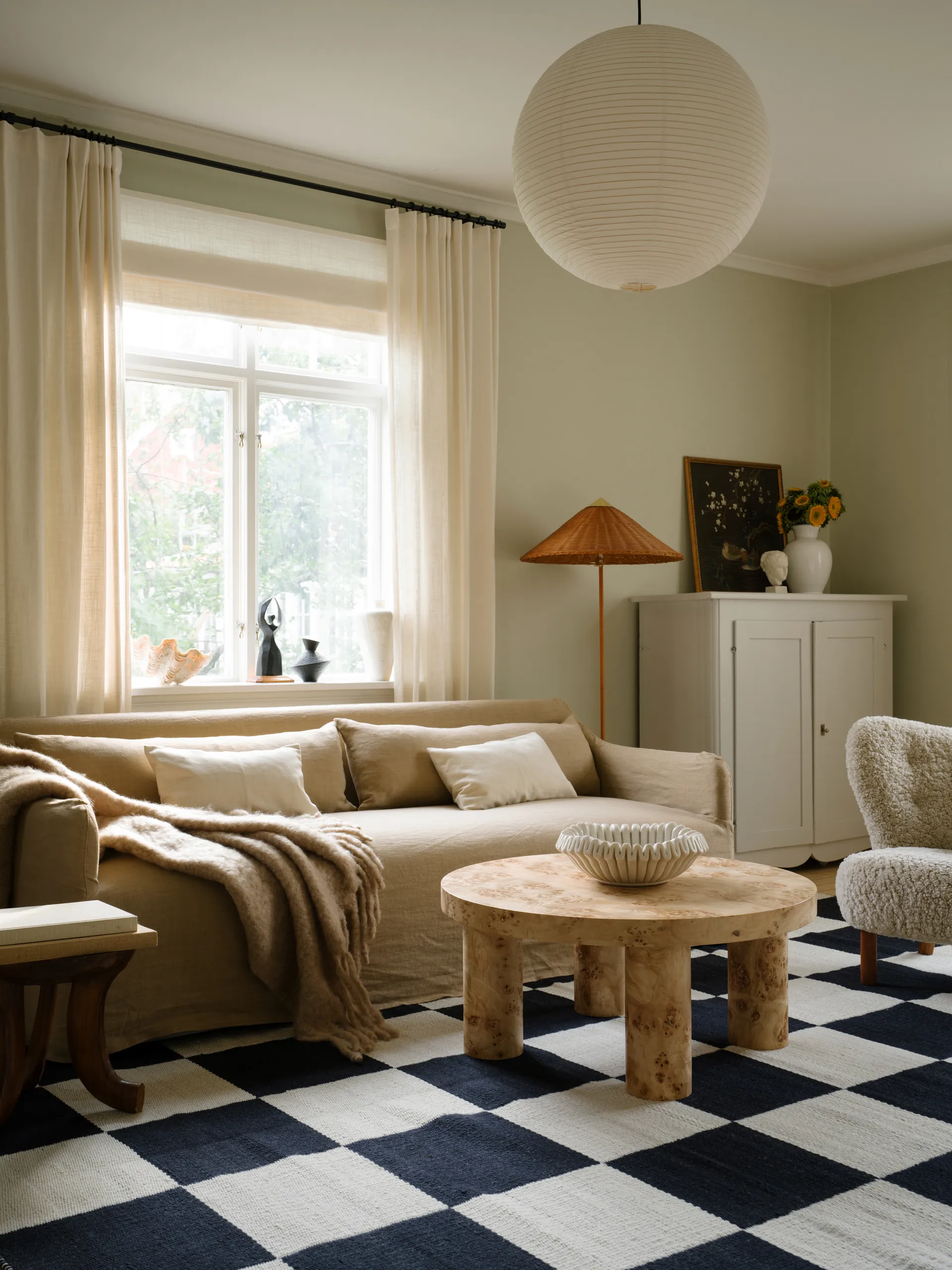 Chess Wollteppich, Black and white, 140x200 cm Layered