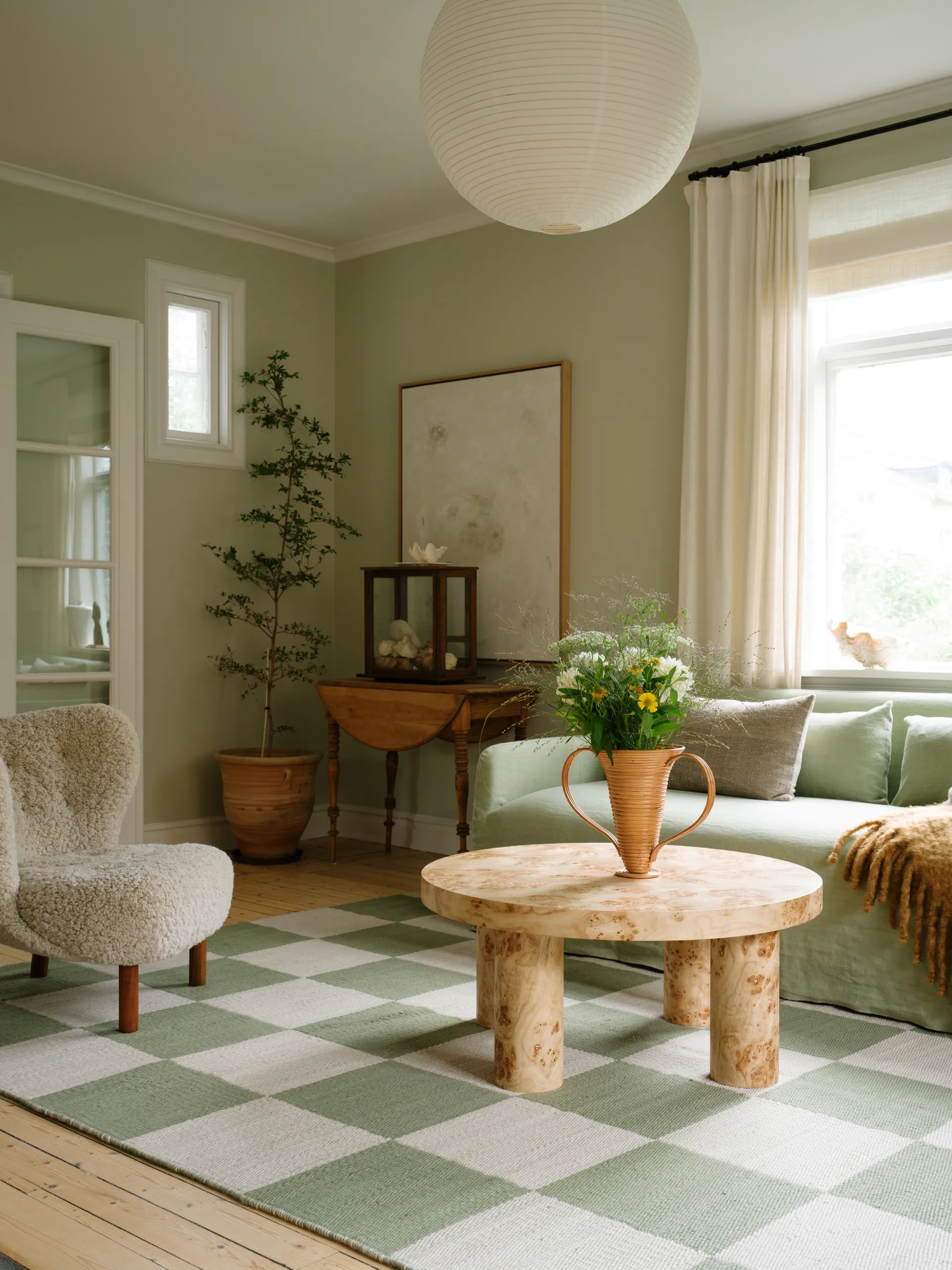 Chess Wollteppich, Sage, 140x200 cm Layered