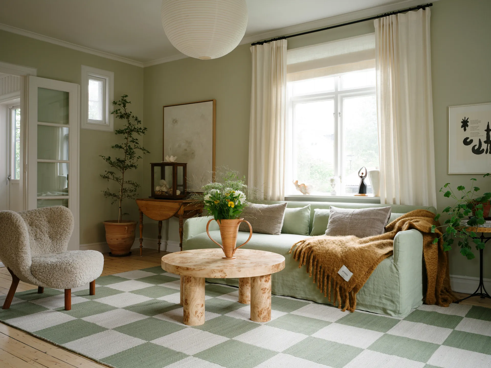 Chess Wollteppich, Sage, 140x200 cm Layered