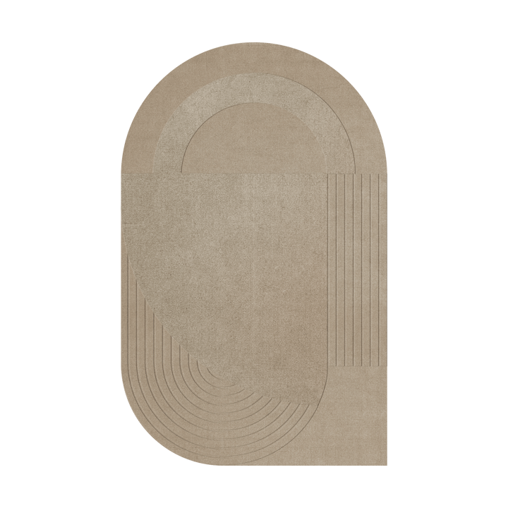 Circular Wollteppich 180 x 270cm - Sand - Layered