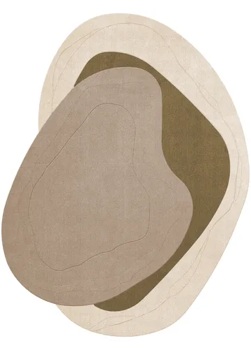 Erik Bratsberg Lozza Wollteppich - Olive, 230x300 cm - Layered