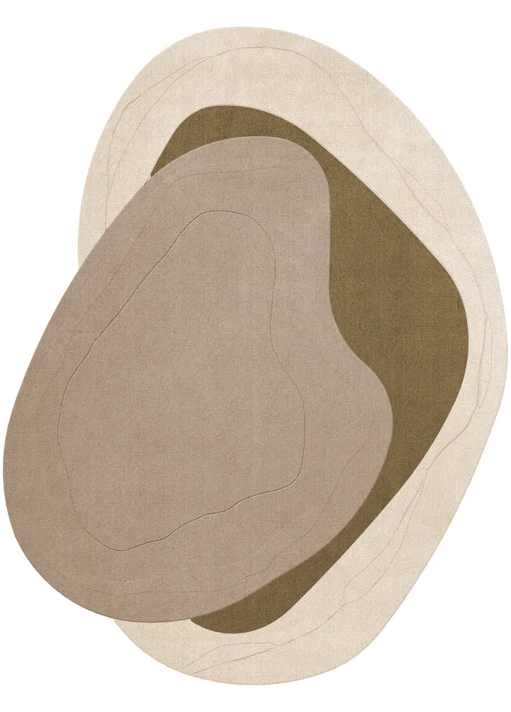 Erik Bratsberg Lozza Wollteppich - Olive, 270x350 cm - Layered