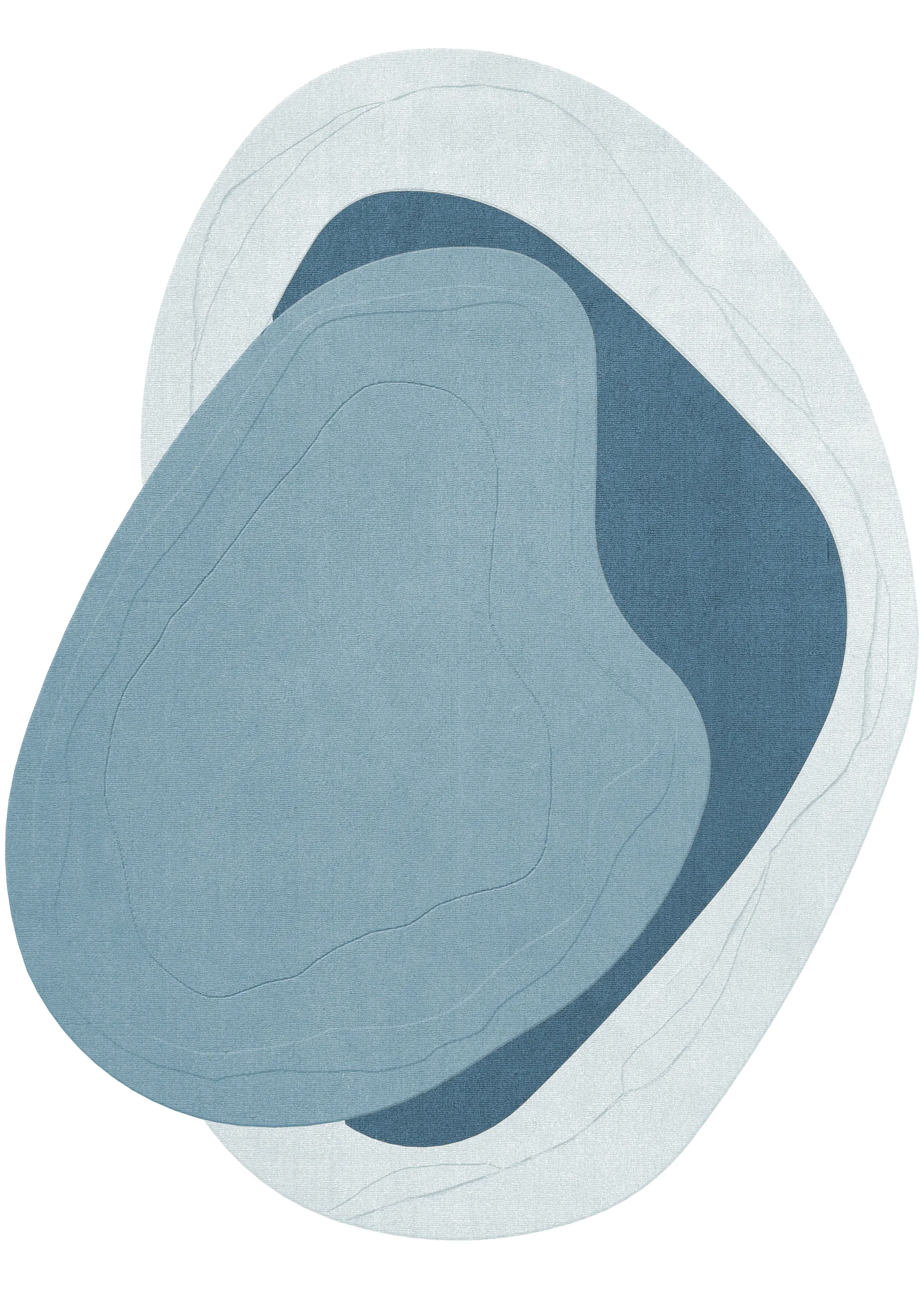 Erik Bratsberg Lozza Wollteppich, Teal, 300x400 cm Layered