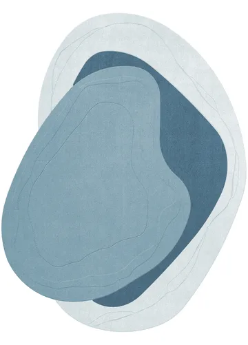 Erik Bratsberg Lozza Wollteppich - Teal, 300x400 cm - Layered
