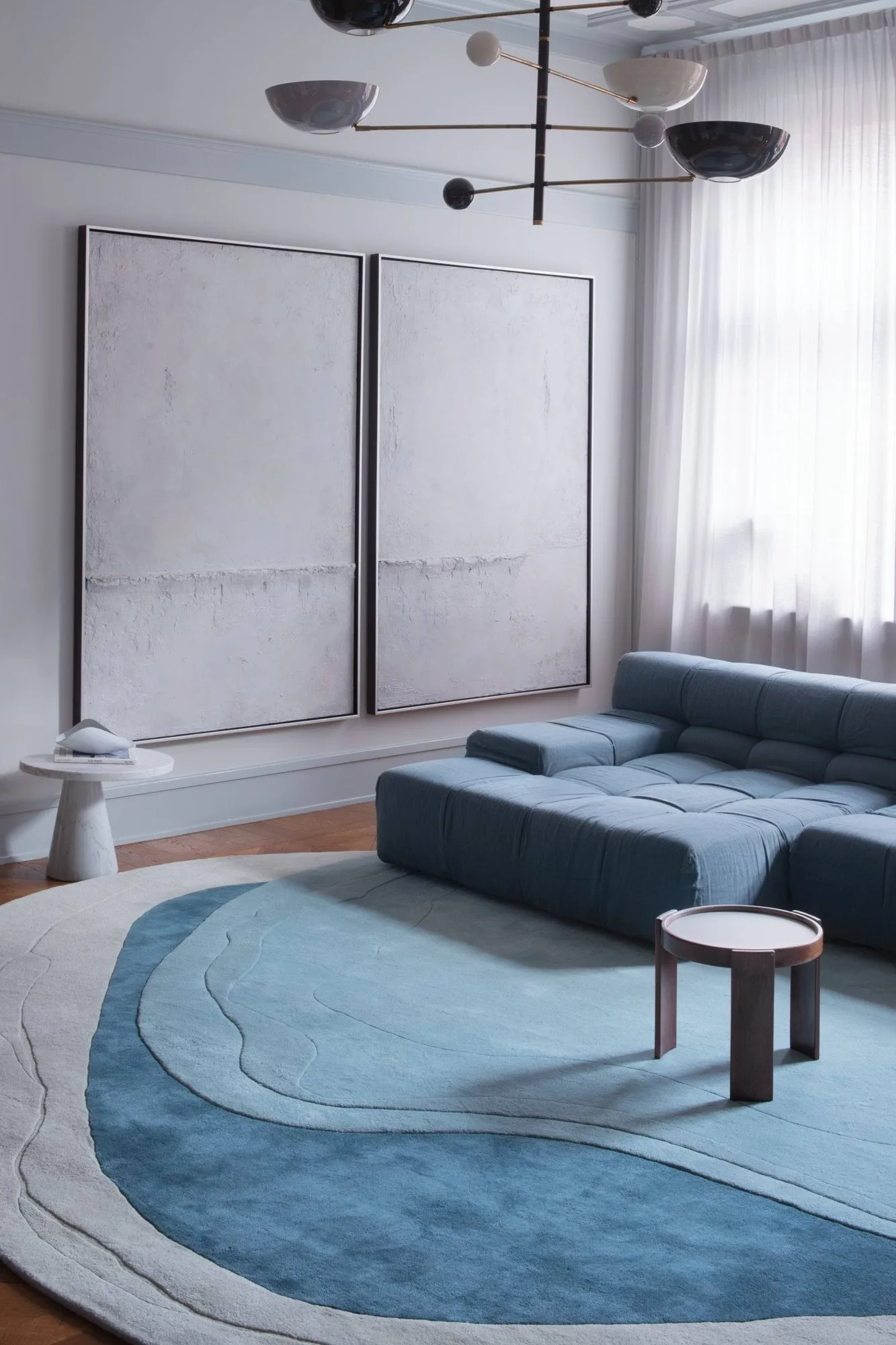 Erik Bratsberg Lozza Wollteppich, Teal, 300x400 cm Layered