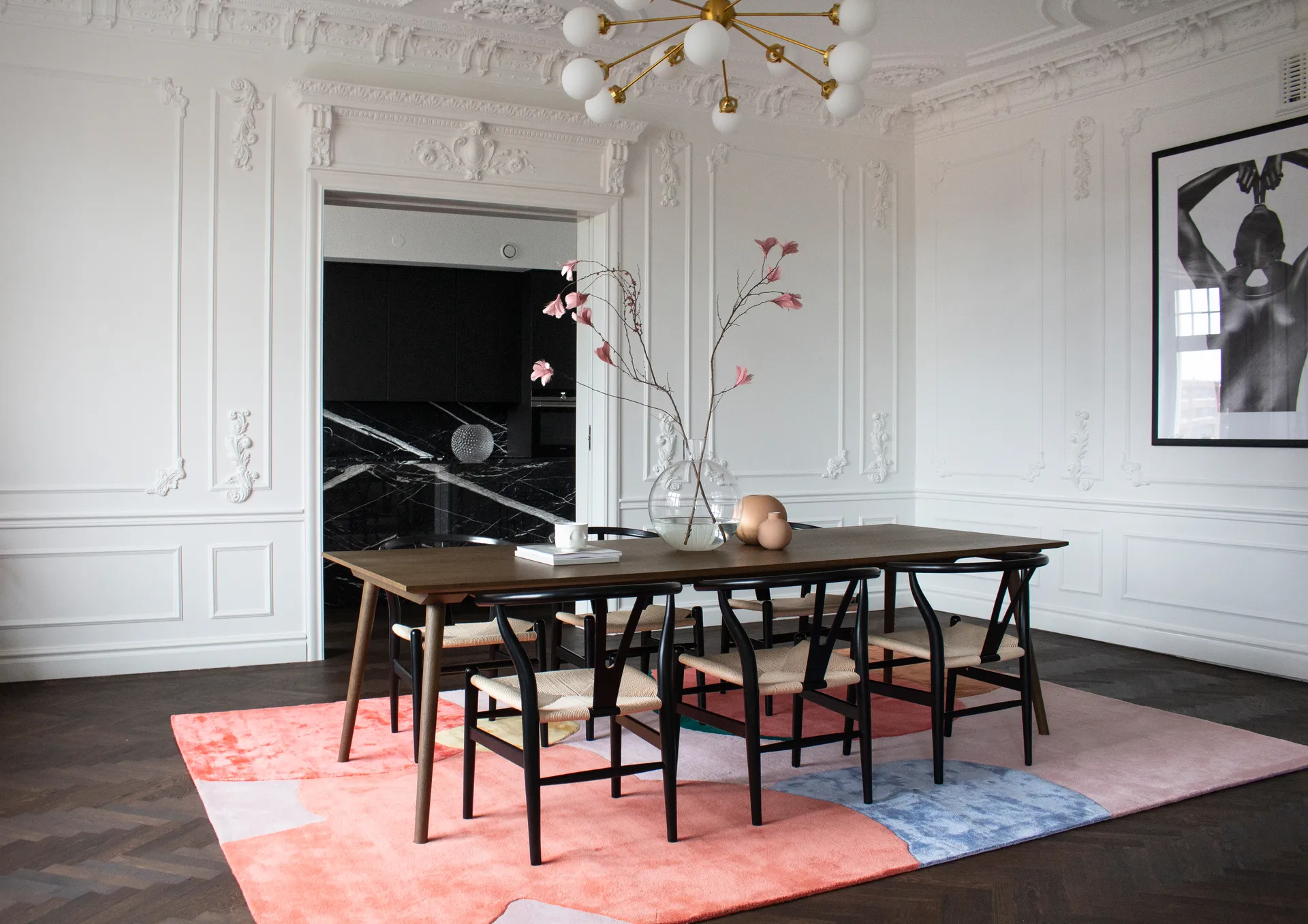 Flower Field Wollteppich 160 x 230cm, Pink Layered