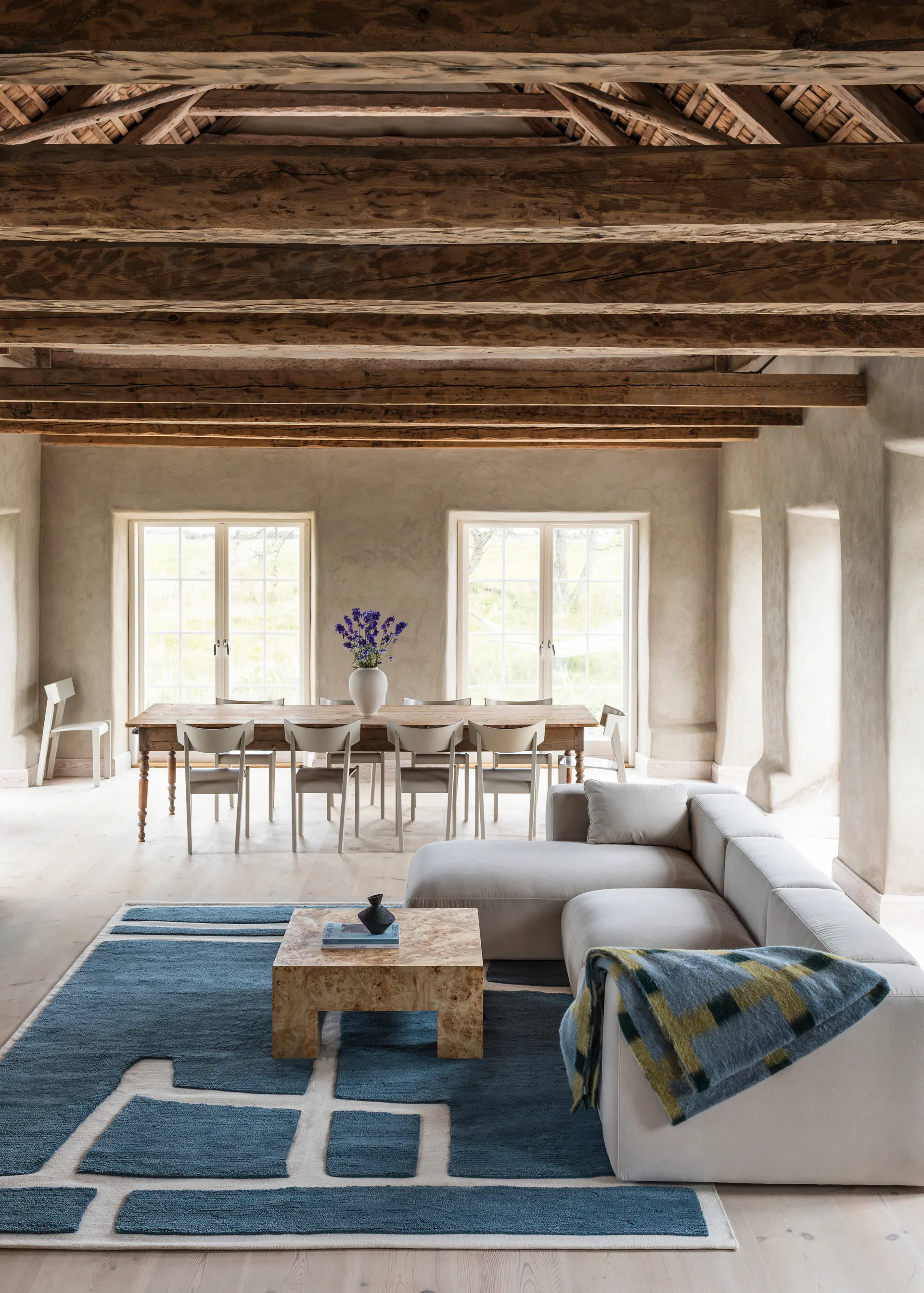 Gotland Klint Wollteppich, Cornflower blue 180x270 cm Layered