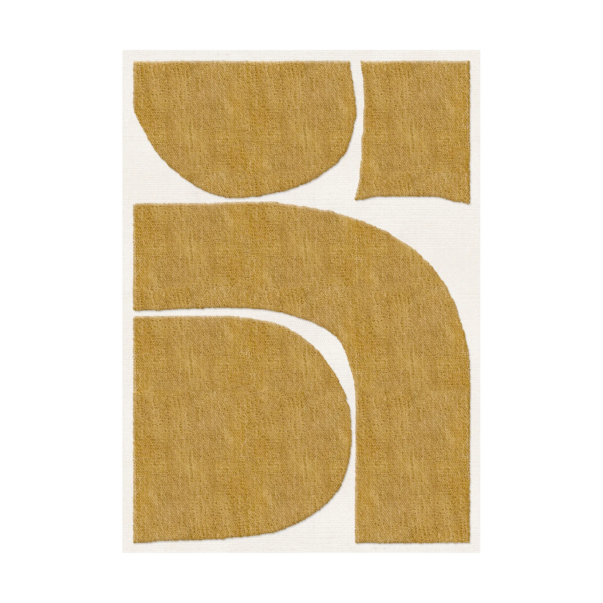 Gotland Rauk Wollteppich, Sunflower yellow 180x270 cm Layered