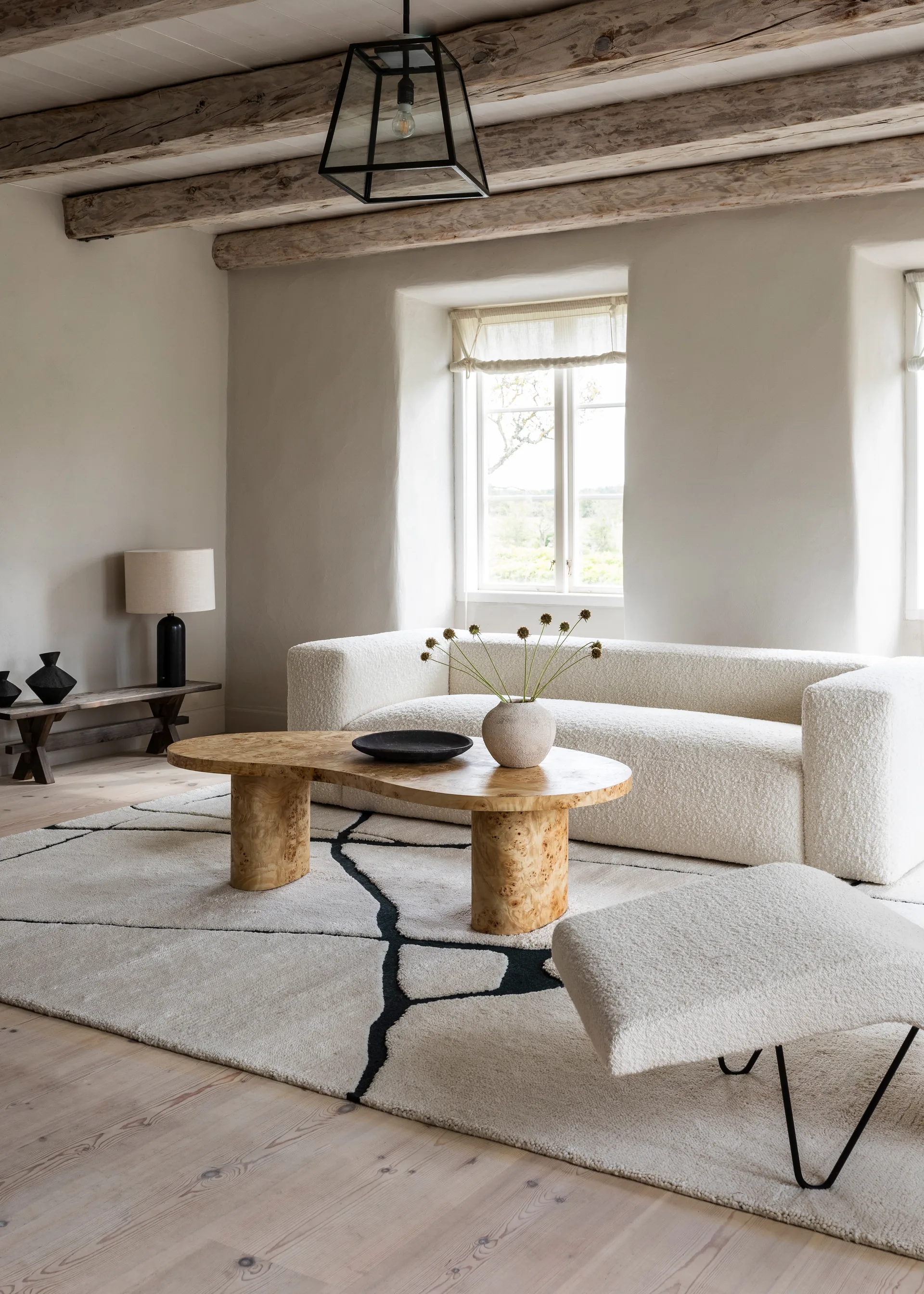 Gute Wollteppich, Black and white 250x350 cm Layered