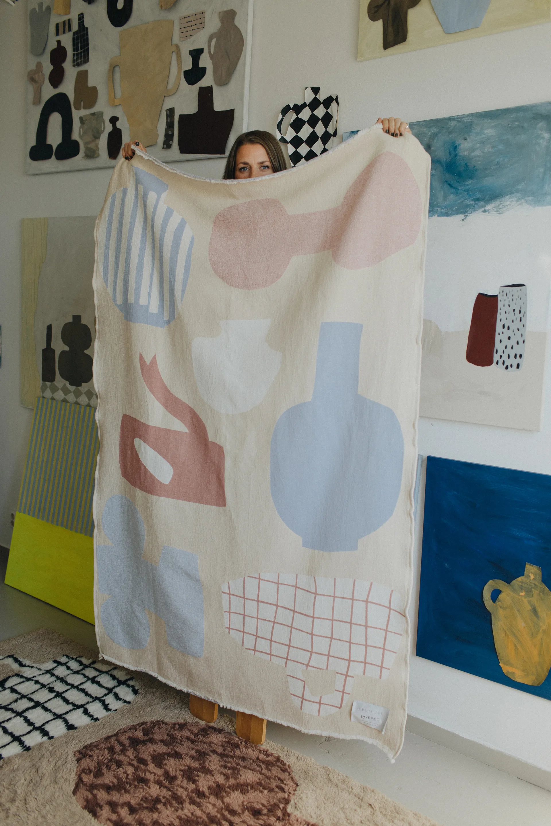 Picnic Baumwolldecke 130 x 220 cm, Beige Layered