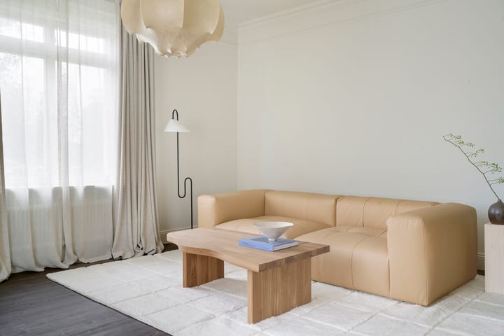 Piet Checked Wollteppich - Bone White 180 x 270cm - Layered