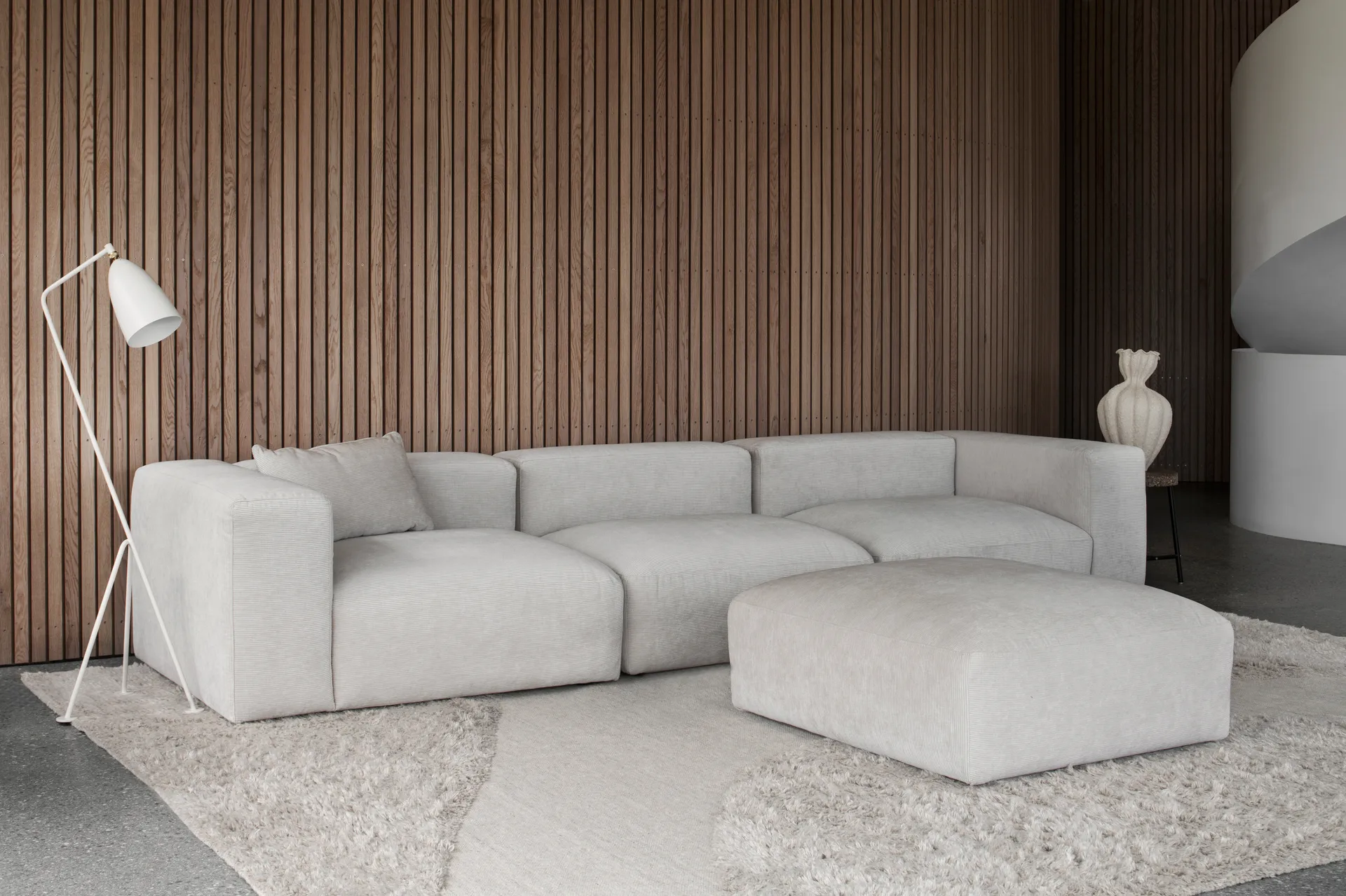 Punja plasma Wollteppich 180 x 270cm, Off White Layered