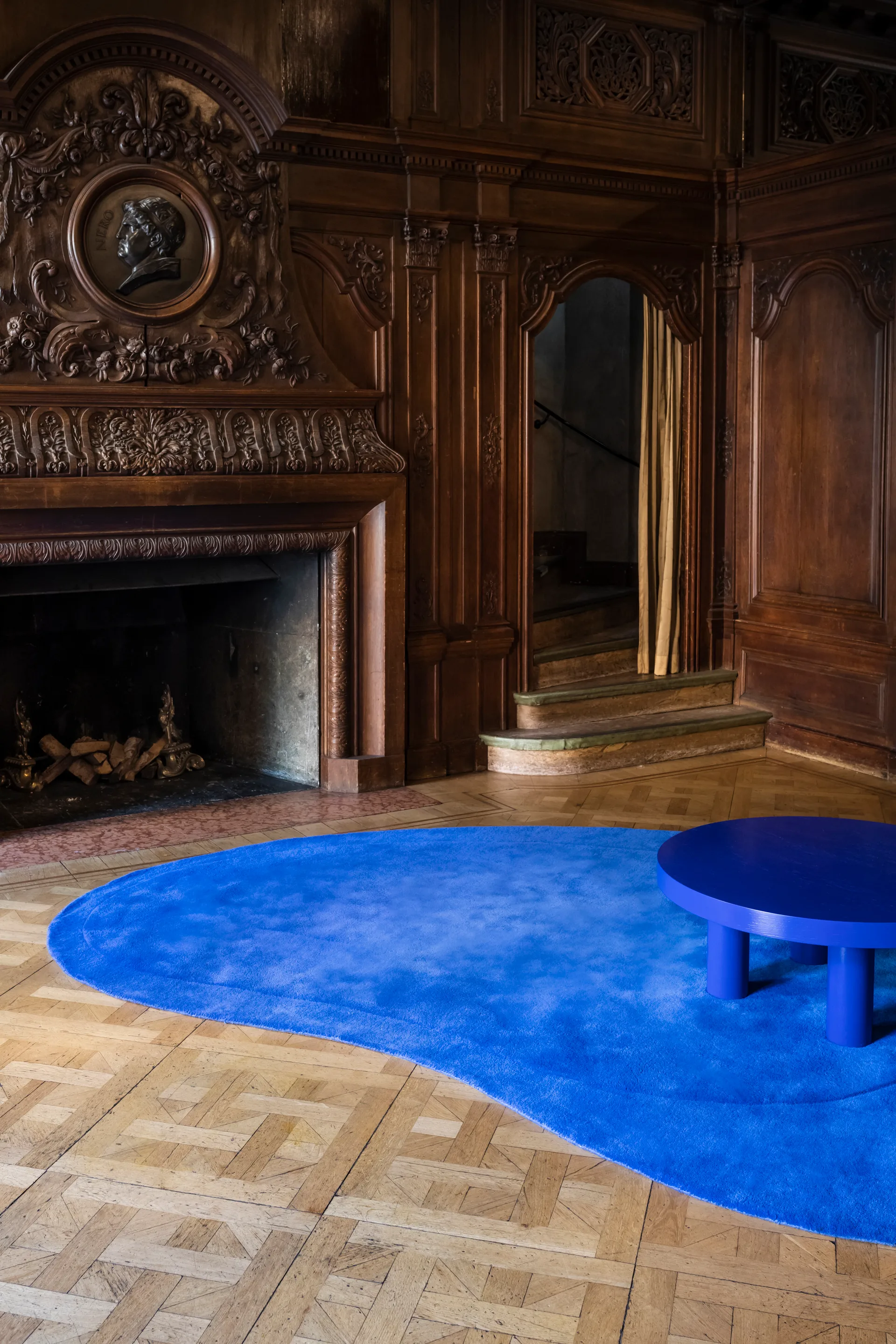 Residue Wollteppich, Cobolt, 235 x 350cm Layered