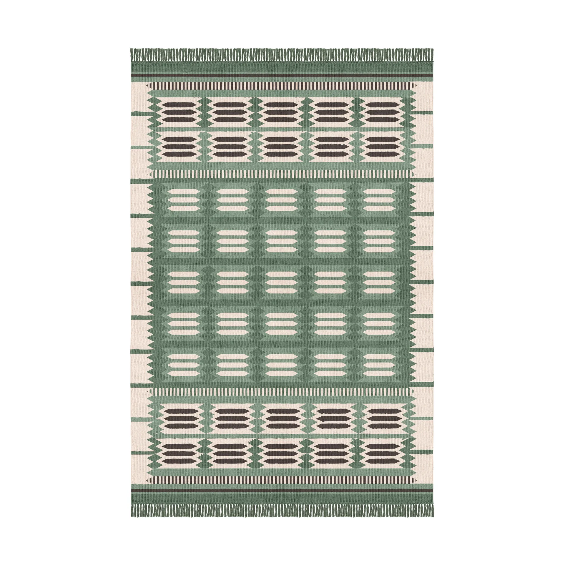 Röllakan Hilma Wollteppich, Fern, 180x270 cm Layered