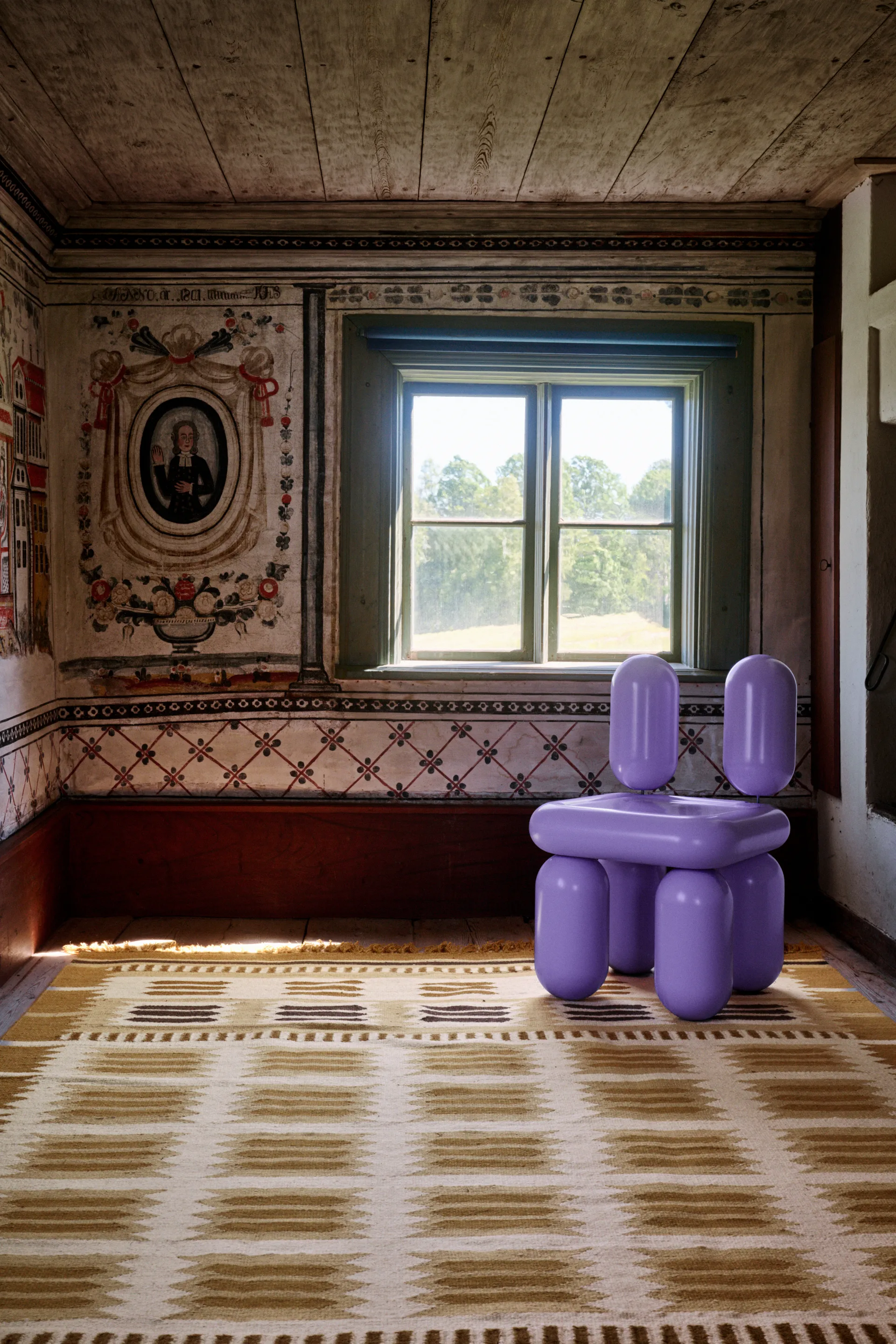 Röllakan Hilma Wollteppich, Marigold, 180x270 cm Layered