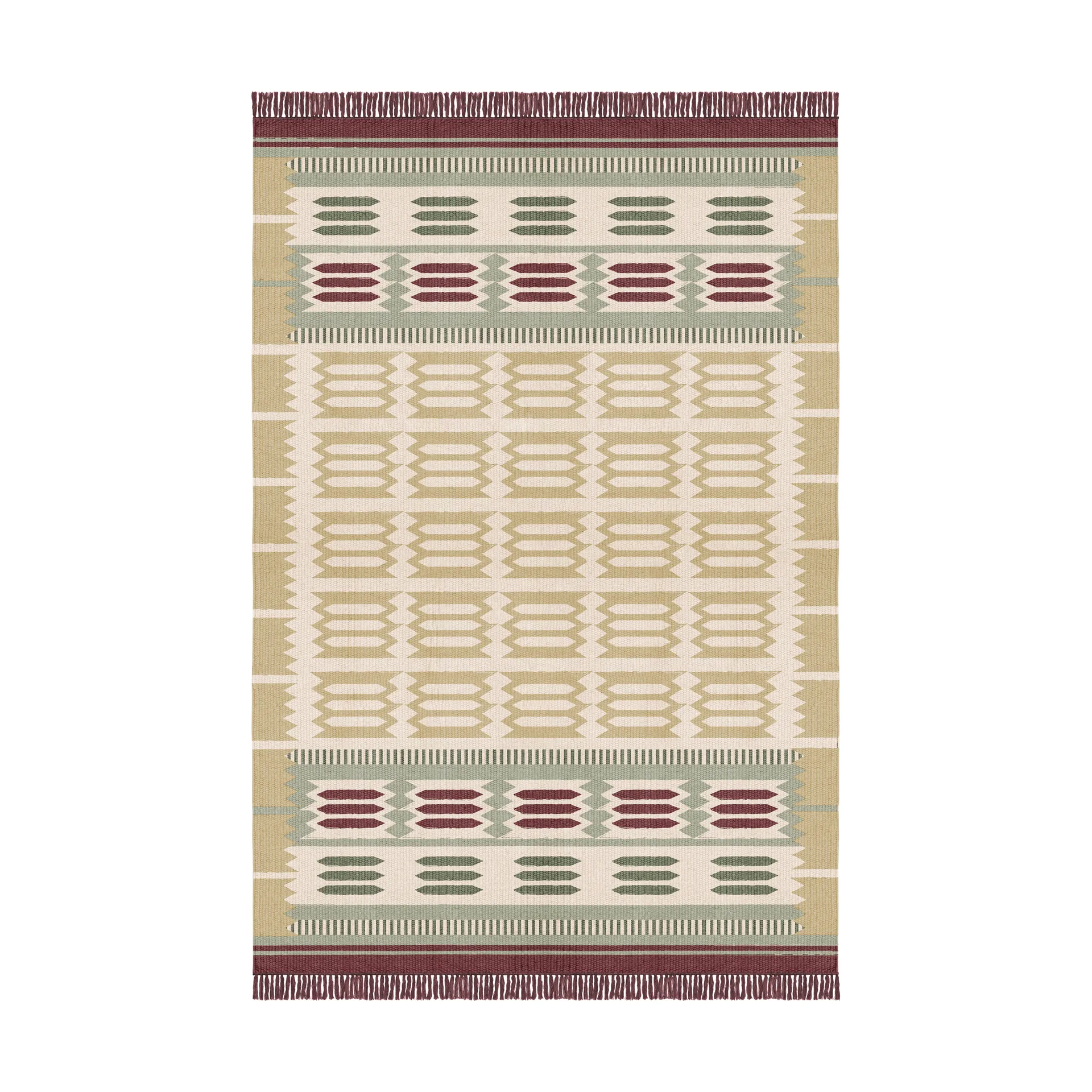 Röllakan Hilma Wollteppich, Primrose, 140x200 cm Layered