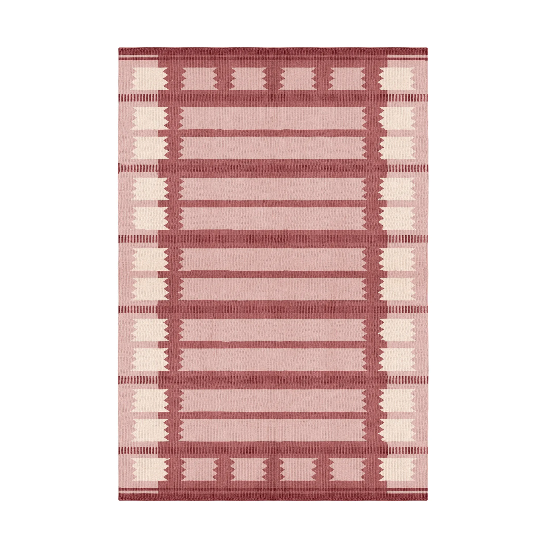 Röllakan Iris Wollteppich, Rasberry, 140x200 cm Layered