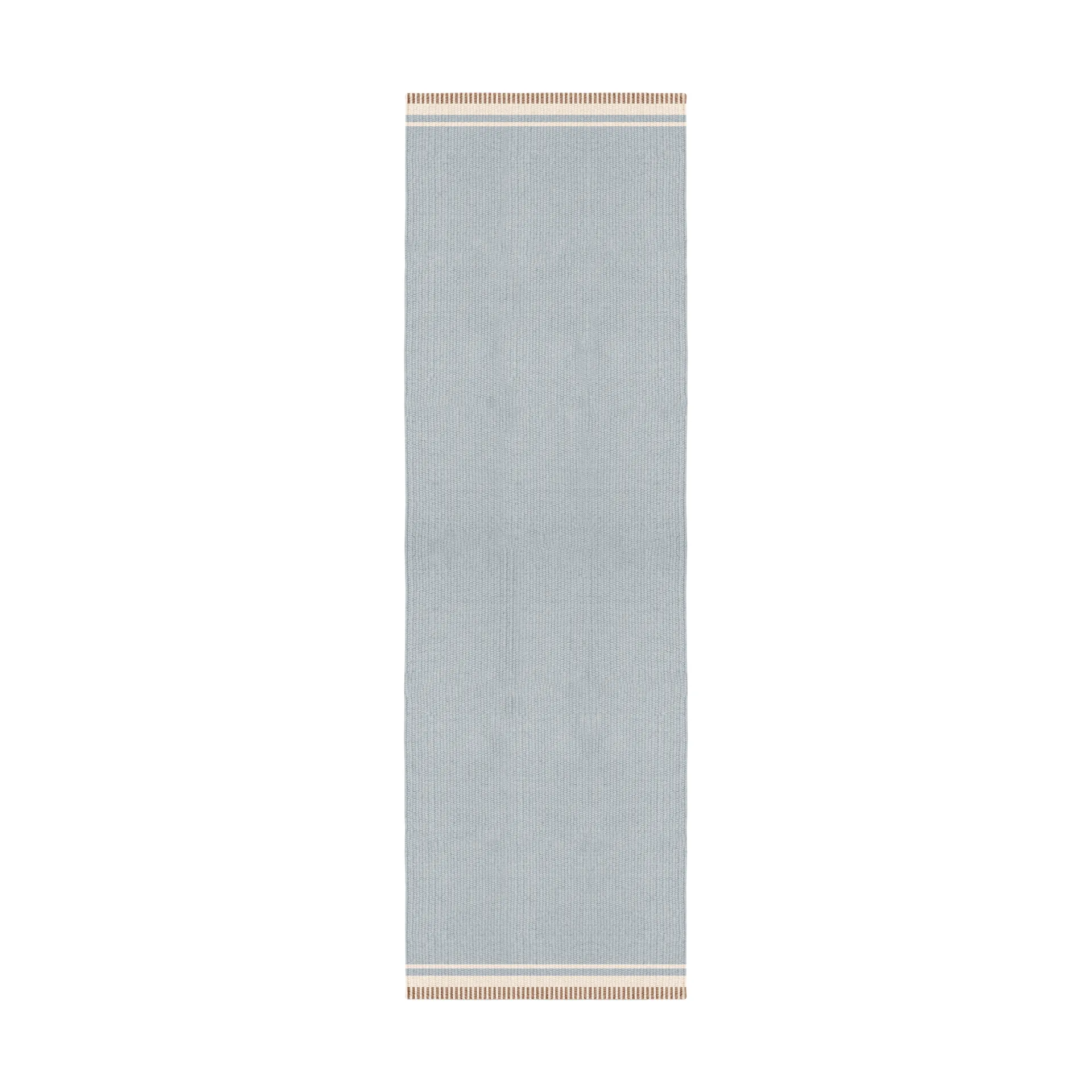 Röllakan Solid Wollteppich, Sky blue, 80x300 cm Layered