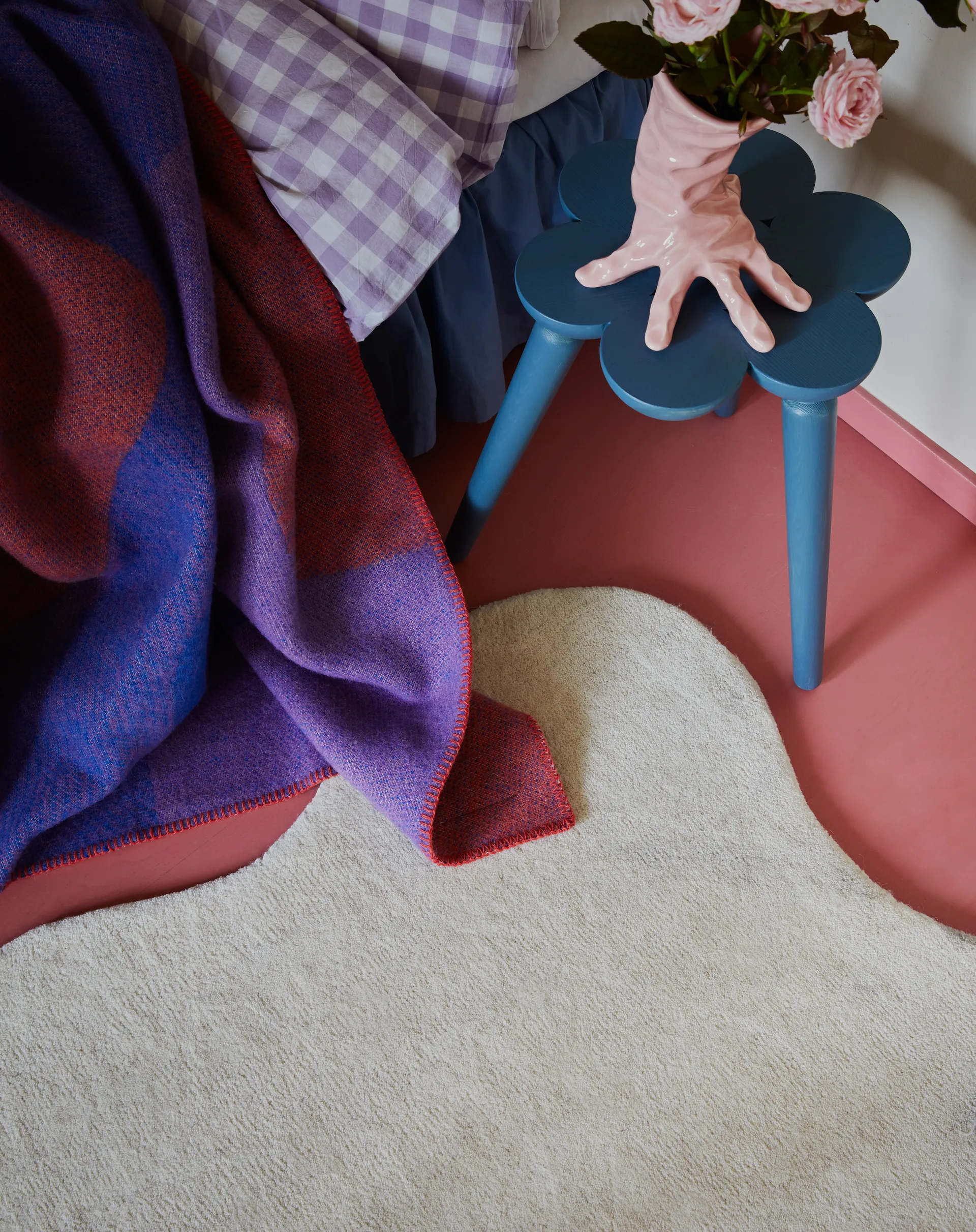 Scallop Wollteppich 160 x 230cm, Bone white Layered